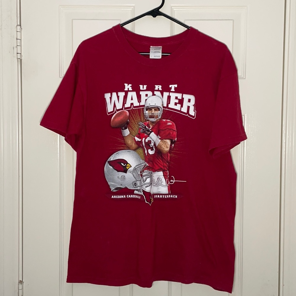 Arizona Cardinals Kurt Warner Red Men's T-Shirt Size Large